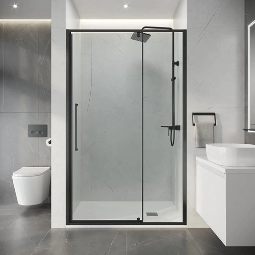 Душевая дверь Niagara Nova NG-35-11AGR (110х195) распашная, графит, стекло прозрачное Душевая дверь Niagara Nova NG-35-11AGR (110х195) распашная, графит, стекло прозрачное