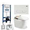 Картинка анонса товара «комплект унитаза timo twc-01+fp-003w+tk-603+te-720 умная электронная крышка биде c подогревом с инсталляцией, клавишей смыва inari»