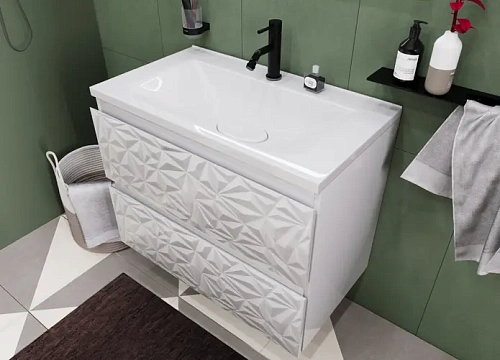 Тумба с раковиной Эстет Bali Iceberg 116 ФР-00018143 1000х450 подвесная 2 ящика Тумба с раковиной Эстет Bali Iceberg 116 ФР-00018143 1000х450 подвесная 2 ящика