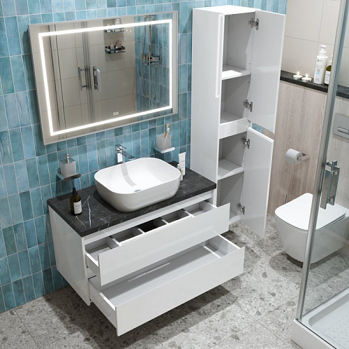 Тумба со столешницей и раковиной BelBagno KRAFT 100 kraft100bo-kepmno-1302-set подвесная KRAFT100BO-KEPMNO-1302-SET Тумба со столешницей и раковиной BelBagno KRAFT 100 kraft100bo-kepmno-1302-set подвесная KRAFT100BO-KEPMNO-1302-SET
