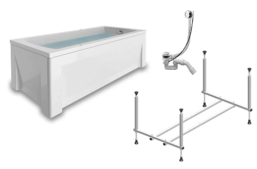Акриловая ванна Timo RITTA1570 150x70x63 с каркасом, слив-переливом, фронтальной и торцевой панелями Акриловая ванна Timo RITTA1570 150x70x63 с каркасом, слив-переливом, фронтальной и торцевой панелями