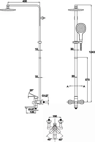Душевая система Kaiser 34182, хром Душевая система Kaiser 34182, хром