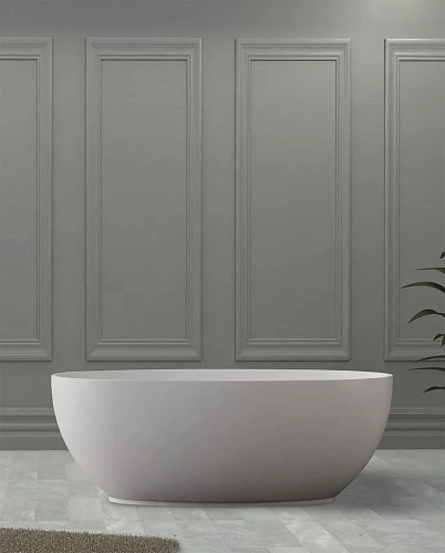 Ванна отдельностоящая ABBER AS9641-1.5 150x78 универсальная, белая матовая, искусственный камень Ванна отдельностоящая ABBER AS9641-1.5 150x78 универсальная, белая матовая, искусственный камень