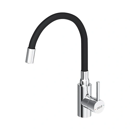 Смеситель для кухни Dorff Logic D3007622 с гибким изливом, черный Смеситель для кухни Dorff Logic D3007622 с гибким изливом, черный