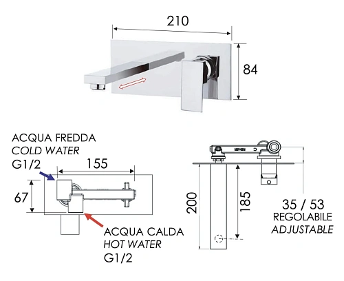 Смеситель для раковины Remer Q-Design QD15 Смеситель для раковины Remer Q-Design QD15