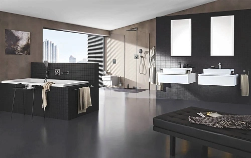 Смеситель для ванны Grohe Grohtherm SmartControl, квадратная розетка, термостатический, 2 кнопки упр 29124AL0 Смеситель для ванны Grohe Grohtherm SmartControl, квадратная розетка, термостатический, 2 кнопки упр 29124AL0