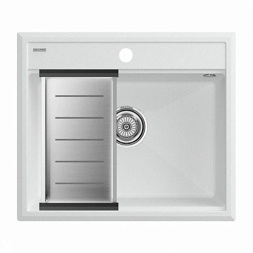 Кухонная мойка Paulmark STEPIA 60 с коландером ADVANCE брашированная PM115951-WH+A375-BS Кухонная мойка Paulmark STEPIA 60 с коландером ADVANCE брашированная PM115951-WH+A375-BS
