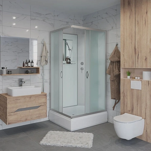 Душевая кабина Niagara Classic NG-33084-14QBK (1000х800х2000) средний поддон (26см) стекло матовое 330844QBK Душевая кабина Niagara Classic NG-33084-14QBK (1000х800х2000) средний поддон (26см) стекло матовое 330844QBK