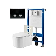 Комплект инсталляции Point Элемент П PN45121 с клавишей смыва Венера, черный/хром, PN44071BC и унитазом Деметра белый, с сиденьем микролифт PN41121 Комплект инсталляции Point Элемент П PN45121 с клавишей смыва Венера, черный/хром, PN44071BC и унитазом Деметра белый, с сиденьем микролифт PN41121