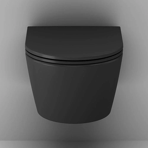 Унитаз подвесной AM.PM Func C8F1700MBSC FlashClean с сиденьем микролифт, черный матовый Унитаз подвесной AM.PM Func C8F1700MBSC FlashClean с сиденьем микролифт, черный матовый