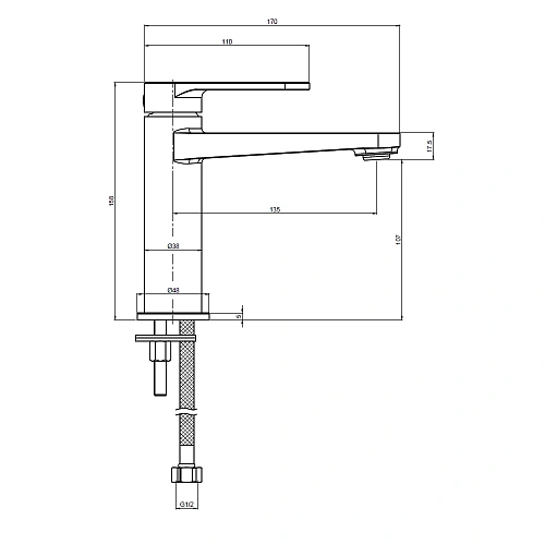Смеситель для раковины AQUAme Novara AQM6910BG золото шлифованное Смеситель для раковины AQUAme Novara AQM6910BG золото шлифованное