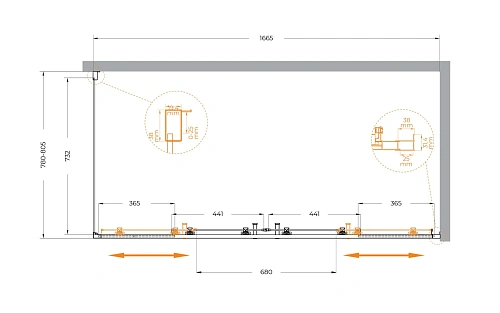 Душевой уголок CEZARESMOLVENO-AH-2/1-170/80-C-Cr-IV цвет профиля хром стекло прозрачное 1700x800 мм Душевой уголок CEZARESMOLVENO-AH-2/1-170/80-C-Cr-IV цвет профиля хром стекло прозрачное 1700x800 мм