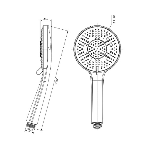 Душевая лейка Lemark LM8154С, 3-функциональная хром Душевая лейка Lemark LM8154С, 3-функциональная хром