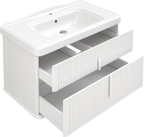 Тумба с раковиной STWORKI Молде 95 белая, с сифоном 579358 Тумба с раковиной STWORKI Молде 95 белая, с сифоном 579358