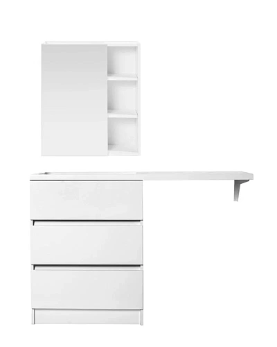 Тумба с раковиной Orange Sistema ST-70TUW+RAL напольная, левая 130 см под стиральную машину, белый Тумба с раковиной Orange Sistema ST-70TUW+RAL напольная, левая 130 см под стиральную машину, белый