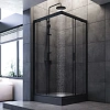 Душевой уголок AM.PM Gem W90G-403-090BT Slide 90x90 стекло прозрачное, профиль черный матовый Душевой уголок AM.PM Gem W90G-403-090BT Slide 90x90 стекло прозрачное, профиль черный матовый