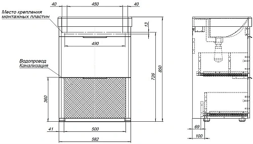 Тумба под раковину Aquanet Ирис new 60 белый глянец (2 ящика) 00310152 Тумба под раковину Aquanet Ирис new 60 белый глянец (2 ящика) 00310152