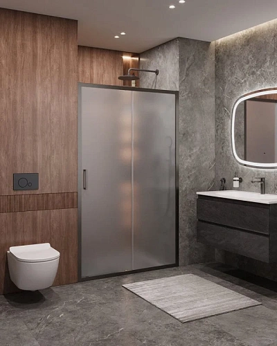 Душевая дверь CEZARES MOLVENO-BF-1-120-P-GM цвет профиля оружейная сталь стекло рифленое Душевая дверь CEZARES MOLVENO-BF-1-120-P-GM цвет профиля оружейная сталь стекло рифленое