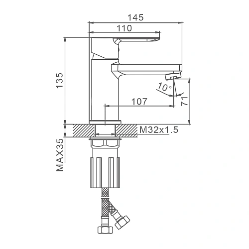 Смеситель для раковины Splenka S06.10, хром Смеситель для раковины Splenka S06.10, хром
