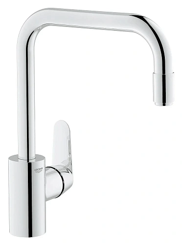 Смеситель для кухни GROHE Eurodisc Cosmopolitan с выдвижным изливом, хром (31122002) Смеситель для кухни GROHE Eurodisc Cosmopolitan с выдвижным изливом, хром (31122002)