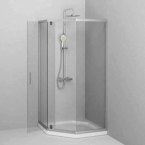 Душевой уголок AM.PM Gem W90G-405-090MT 5-corner Pivot 90x90 стекло прозрачное, профиль хром матовый Душевой уголок AM.PM Gem W90G-405-090MT 5-corner Pivot 90x90 стекло прозрачное, профиль хром матовый