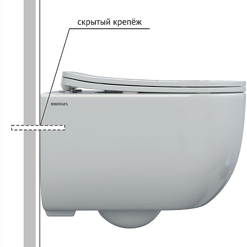 Унитаз подвесной BERGES VENTAS Rimless сиденье дюропласт Ventas Slim SO, микролифт, быстросъём 08213 082135 Унитаз подвесной BERGES VENTAS Rimless сиденье дюропласт Ventas Slim SO, микролифт, быстросъём 08213 082135