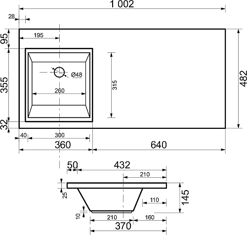 Раковина Style Line Даллас/эстетика 1000x480, левый СС-00000516 Раковина Style Line Даллас/эстетика 1000x480, левый СС-00000516
