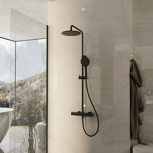 Душевая система Vincea Rondo VSFS-1R0MB без излива, черный матовый Душевая система Vincea Rondo VSFS-1R0MB без излива, черный матовый