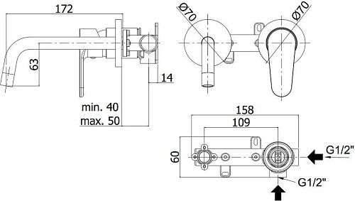 Смеситель для раковины Paffoni Green GR101CR70 (с внутренней частью) Смеситель для раковины Paffoni Green GR101CR70 (с внутренней частью)