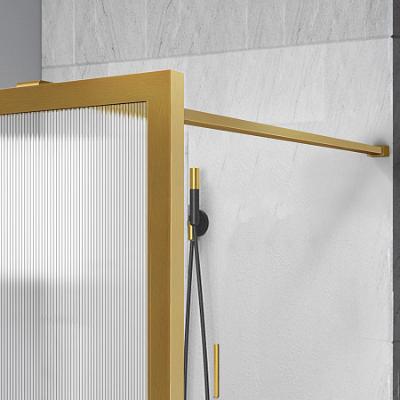 Душевая перегородка Vincea Walk-In VSW-1HP120FLBG 1200x2000 брашированное золото стекло рифленое
