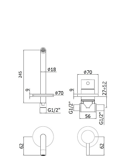 Смеситель для раковины Paffoni Light LIG007ST70 (с внутренней частью) Смеситель для раковины Paffoni Light LIG007ST70 (с внутренней частью)