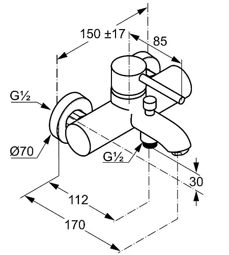 Смеситель для ванны Kludi Bozz 386910576 Смеситель для ванны Kludi Bozz 386910576