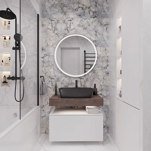 Комплект мебели STWORKI Ольборг 80 столешница дуб карпентер, без отверстий, с тумбой 80, с раковиной 542627 Комплект мебели STWORKI Ольборг 80 столешница дуб карпентер, без отверстий, с тумбой 80, с раковиной 542627