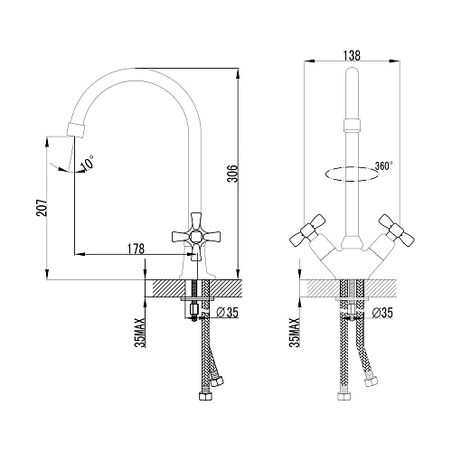 Смеситель для кухни Lemark Benefit LM2505C, хром Смеситель для кухни Lemark Benefit LM2505C, хром
