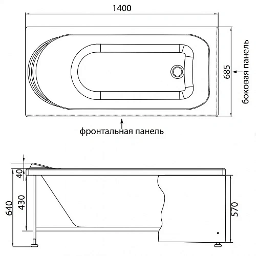 Акриловая ванна Aquanet Nord 140x70 00170193 Акриловая ванна Aquanet Nord 140x70 00170193
