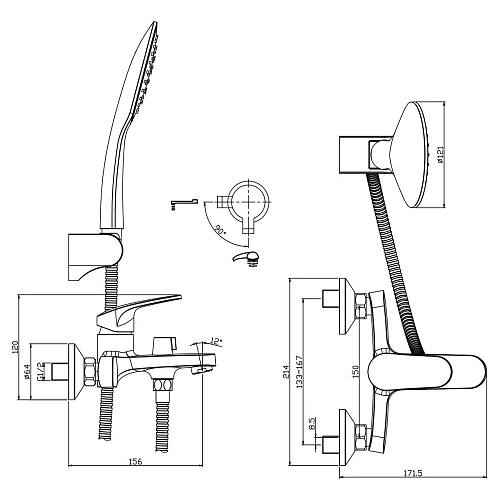 Смеситель для ванны Rossinka RS45-30 Смеситель для ванны Rossinka RS45-30