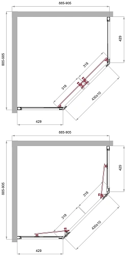 Душевой уголок BelBagno UNO-195-P-2-90-C-NERO 900x900 мм Душевой уголок BelBagno UNO-195-P-2-90-C-NERO 900x900 мм