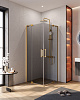 Картинка анонса товара «душевой уголок cezares slider-a-2-70/80-grigio-boro 70-80x70-80см стекло тонированное (графит), профиль брашированное золото»