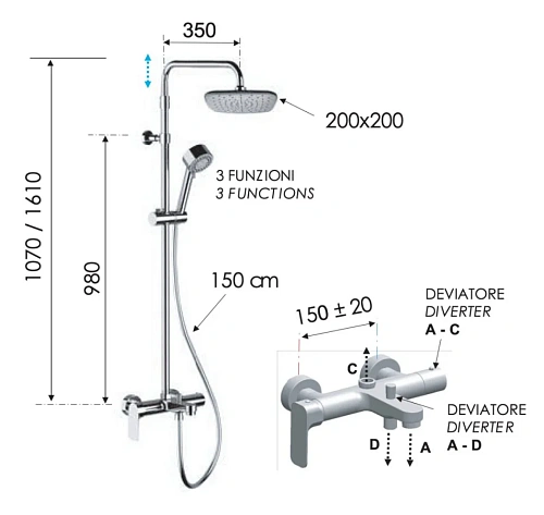 Душевая система Remer Infinity I34AAD20 c изливом Душевая система Remer Infinity I34AAD20 c изливом