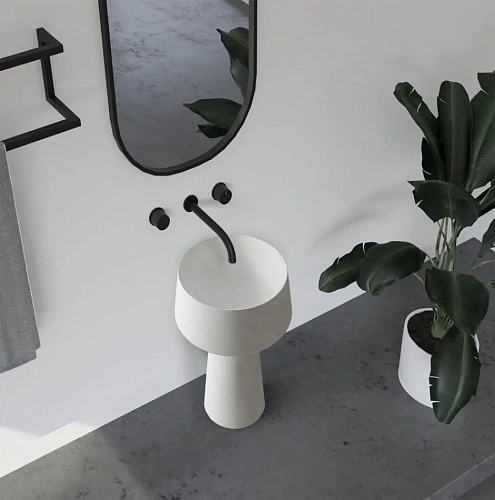 Раковина ABBER Stein AS2508 отдельностоящая, белая матовая Раковина ABBER Stein AS2508 отдельностоящая, белая матовая