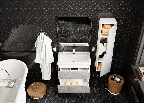 Шкаф-пенал Onika ФРИДОМ 30.10 У бетон универсальный 403069 Шкаф-пенал Onika ФРИДОМ 30.10 У бетон универсальный 403069