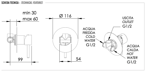 Смеситель для душа Remer X Style X30LCFP, чёрный брашированный хром Смеситель для душа Remer X Style X30LCFP, чёрный брашированный хром