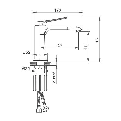 Смеситель для раковины Splenka S40.10.06, черный Смеситель для раковины Splenka S40.10.06, черный