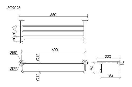 Полотенцедержатель SANCOS Base SC9028BN брашированный никель Полотенцедержатель SANCOS Base SC9028BN брашированный никель