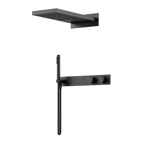 Душевая система Sancos Linn SC9023MB с термостатом, с внутренней частью, черный матовый Душевая система Sancos Linn SC9023MB с термостатом, с внутренней частью, черный матовый