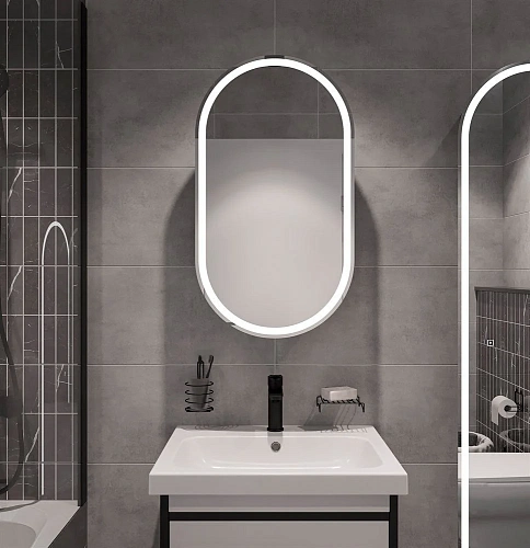 Зеркальный шкаф STWORKI Мальмё МВК073 45, с подсветкой, черный, навесной, в стиле лофт, светодиоды 5 541293 Зеркальный шкаф STWORKI Мальмё МВК073 45, с подсветкой, черный, навесной, в стиле лофт, светодиоды 5 541293