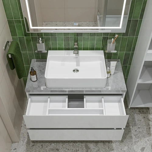 Тумба со столешницей и раковиной BelBagno KRAFT 100 kraft100bo-kepmgl-1338-set подвесная KRAFT100BO-KEPMGL-1338-SET Тумба со столешницей и раковиной BelBagno KRAFT 100 kraft100bo-kepmgl-1338-set подвесная KRAFT100BO-KEPMGL-1338-SET