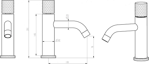 Смеситель для раковины Boheme STICK GOLD TOUCH CHROME 121-GCR.2 Смеситель для раковины Boheme STICK GOLD TOUCH CHROME 121-GCR.2