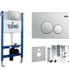 Комплект унитаза Timo SOLI TWC-01+FP-001+TK-303 белый с инсталляцией, клавишей смыва KULO хромированная с шумоизоляцией и креплениями Комплект унитаза Timo SOLI TWC-01+FP-001+TK-303 белый с инсталляцией, клавишей смыва KULO хромированная с шумоизоляцией и креплениями