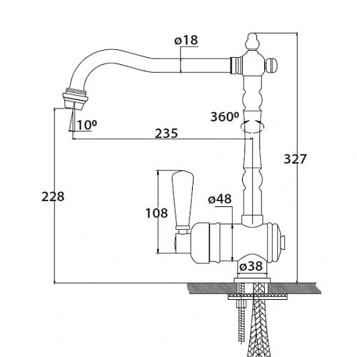Смеситель для кухни Kaiser Vincent 31066-3 Смеситель для кухни Kaiser Vincent 31066-3